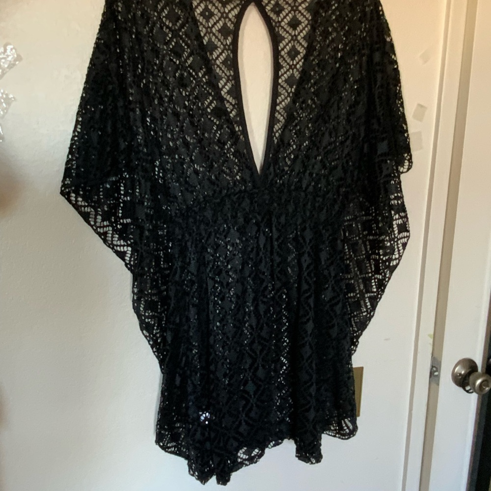 Miken Black Crochet Cover-Up - Picture 3 of 5